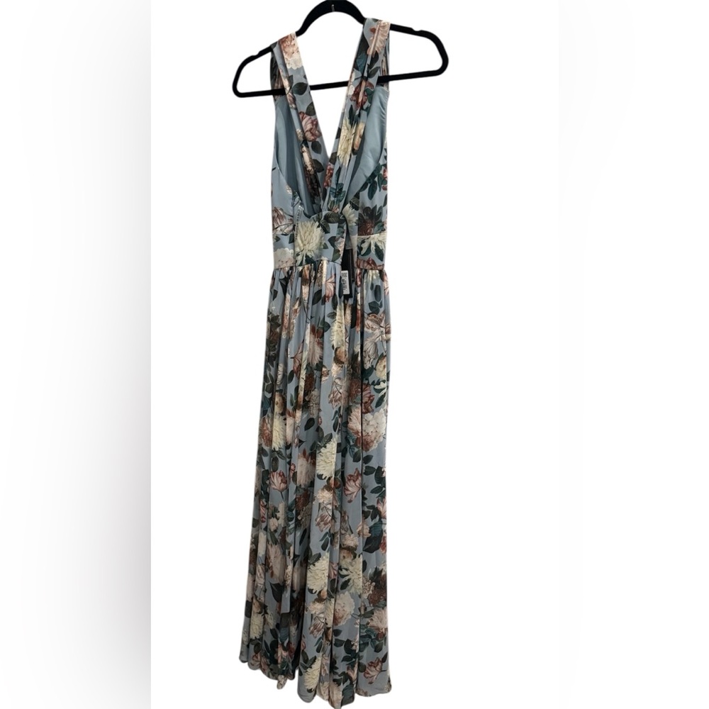 NWT Sachin & Babi Size 8 Embellished Kenzia Floral Blue Gown - Picture 9 of 15